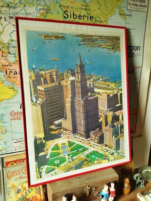 Schulposter Nachtigall - Wolkenkratzviertel | 56 x 76 cm | Wanddeko