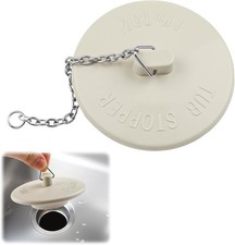 1 PC Tub Stopper, Rubber Bathtub Drain Stopper, Universal Beige Bath Plug Fits