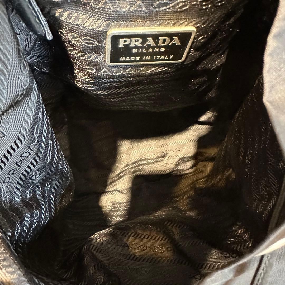 PRADA Triangle Logo Nylon Mini Backpack Black - image 9