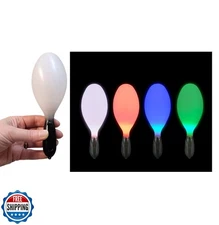LED Light-Up Color Changing Maracas (7") Plastic. 6 Patterns Blinking Flashin