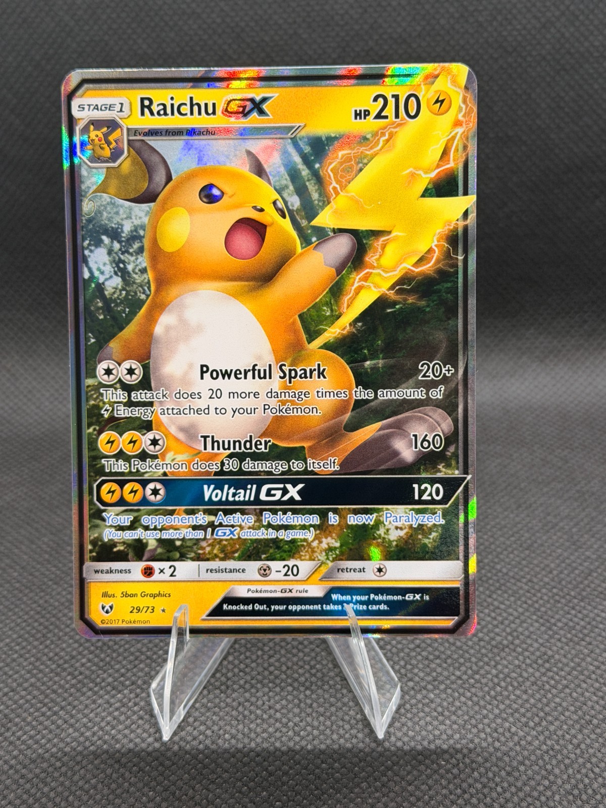 Raichu GX 29/73 Holo GX Rare Shining Legends Pokemon Near Mint