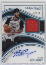 2022-23 Panini Immaculate Jersey Number 1/30 Seth Curry #IPA-SET Patch Auto 1i3m