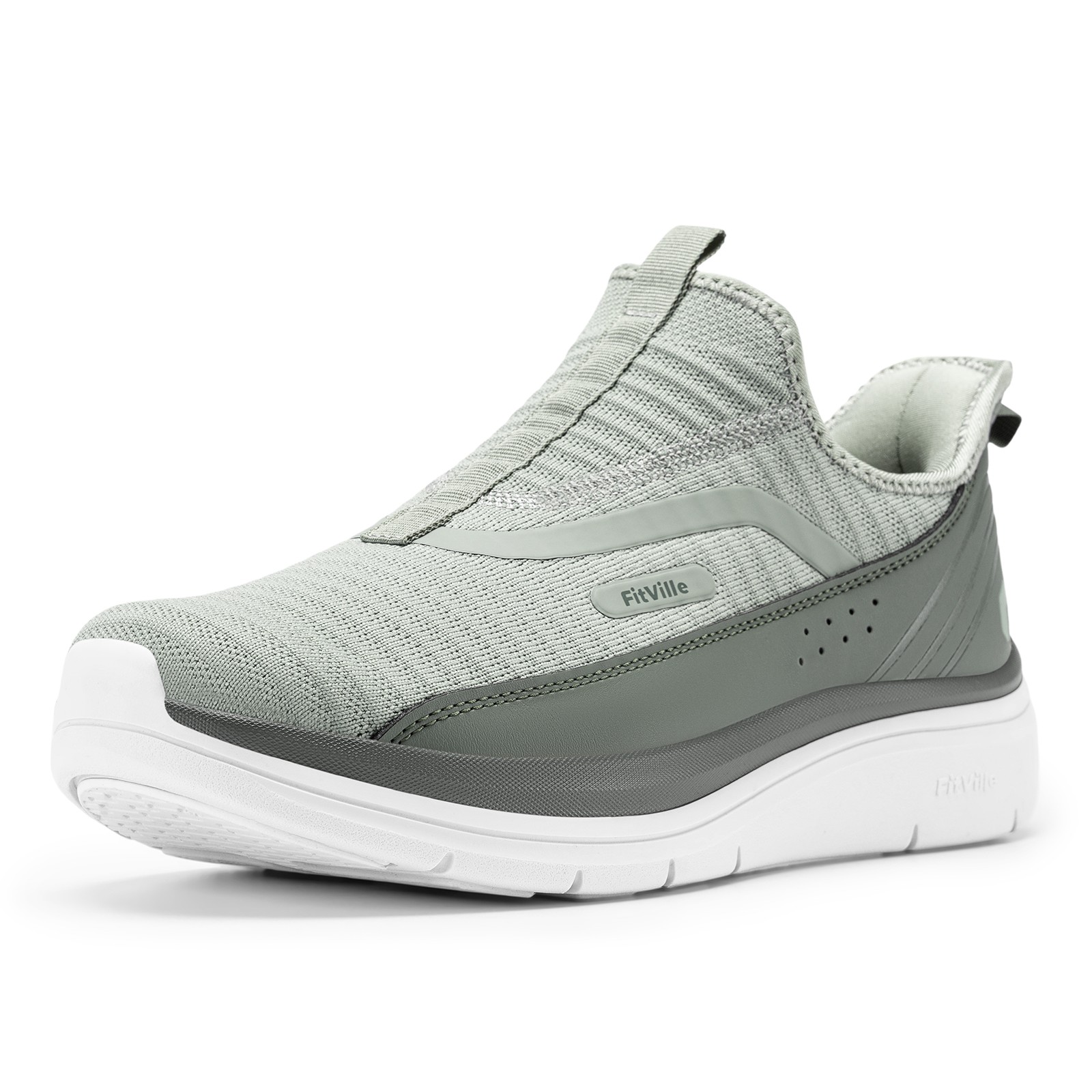 FitVille Men's Extra Wide Slip On Walking Shoes Arch Support