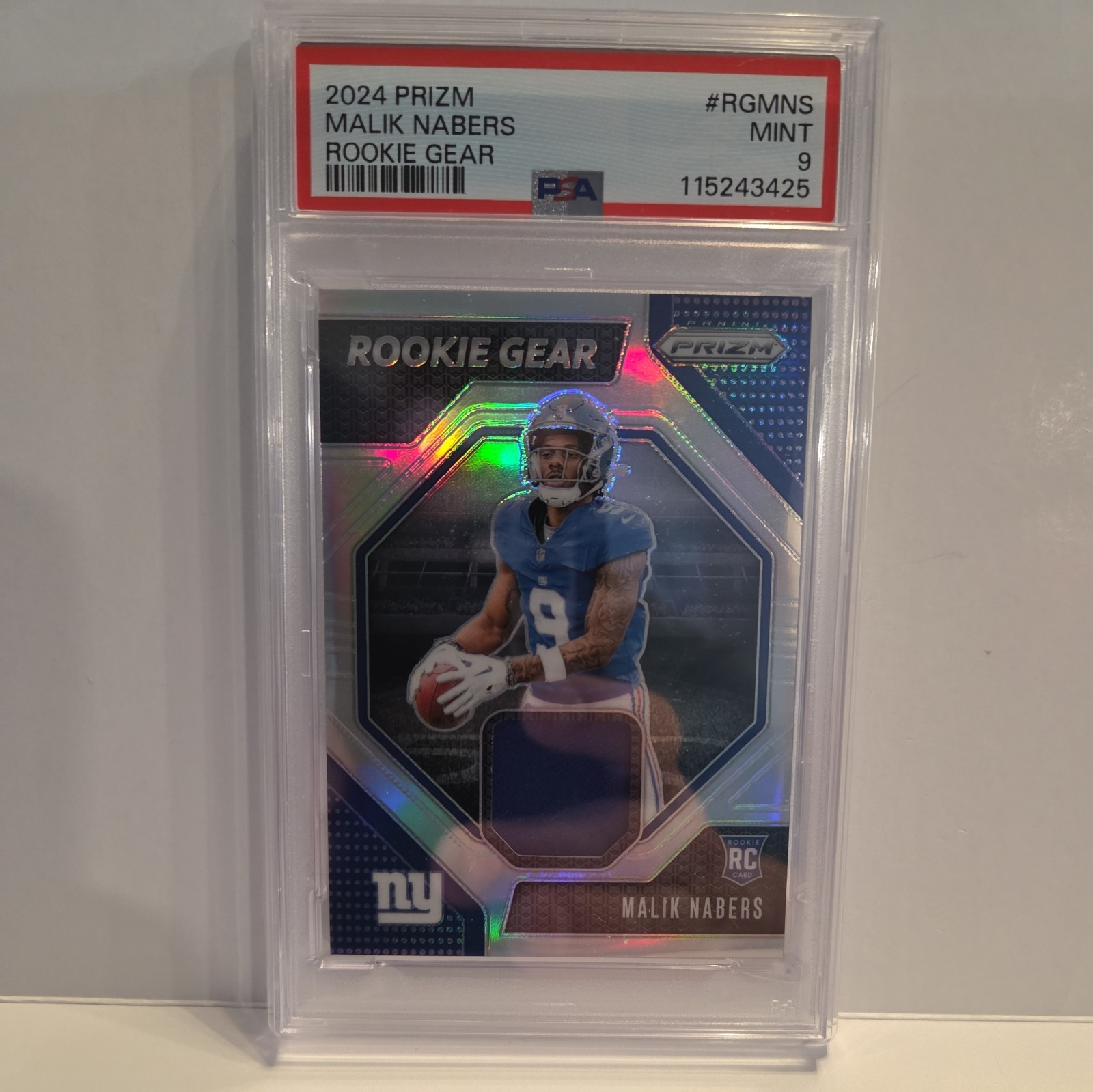 2024 Panini Prizm - Rookie Gear Malik Nabers #RG-MNS (MEM, RC)