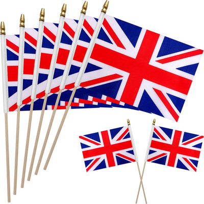 12 Pack 8×12 Inch United Kingdom UK British Flags Small Union Jack Great Britain