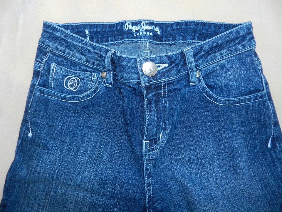 Jeans ajustados lavados oscuros Pepe talla 14 usados en excelente estado para niñas Foto 2 de 4