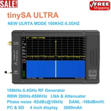 tinySA ULTRA 100k-5.3GHz Hand held tiny Spectrum Analyzer + 4" TFT LCD +Battery
