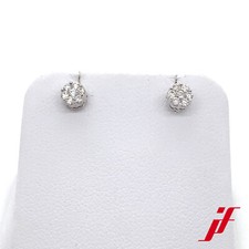 Earrings IN 750 White Gold With 14 Diamonds Together 0,16 CT Top Wesselton/Si