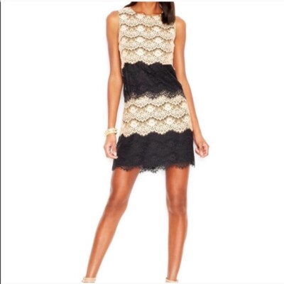 Jessica Simpson Black Cream women's lace dress size 6 | eBay Jessica Simpson Black Cream women's lace dress size 6 | eBay