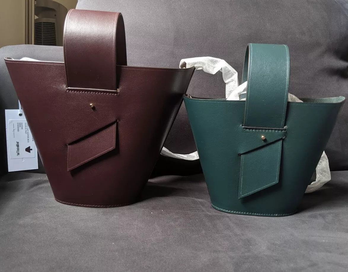 Carolina Santo Domingo Amphora Bucket Crossbody Wine NEW