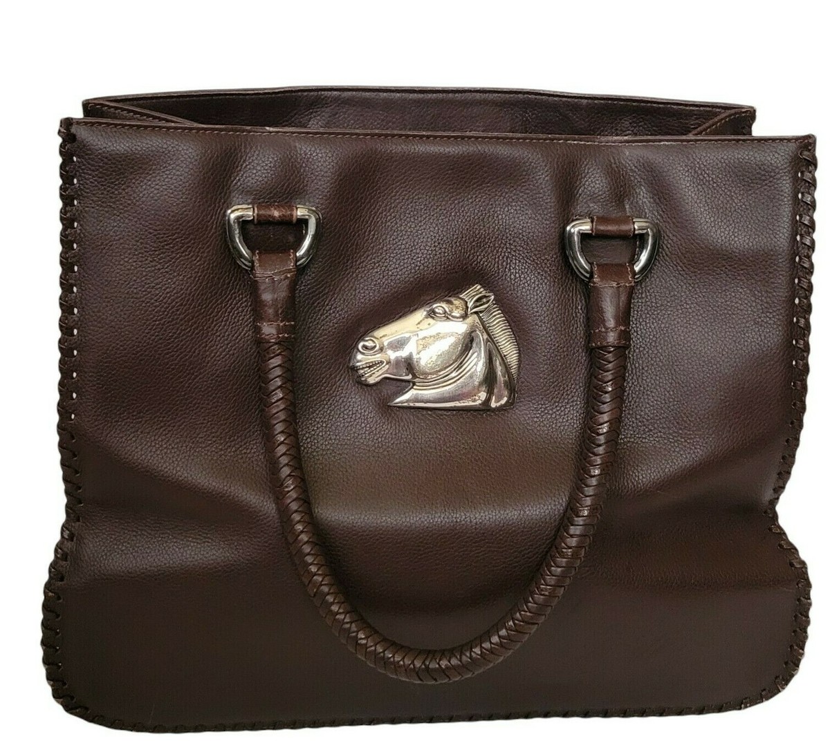 Kieselstein Cord Women Leather Purse with Silver Horse