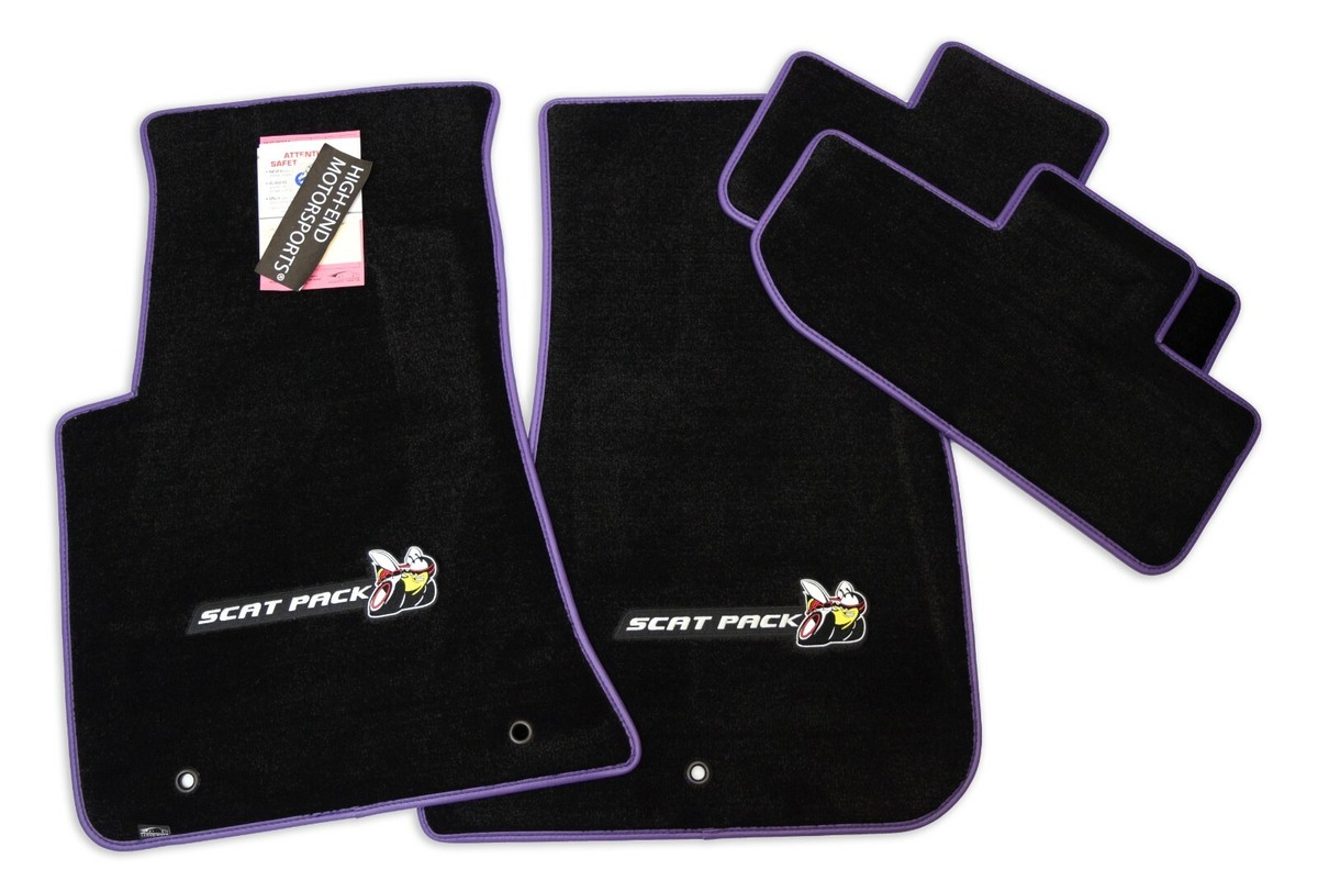 NEW SCAT PACK LOGO BEE Dodge Challenger Floor Mats Black 4PC
