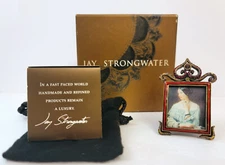 Collectible Jay Strongwater Mini Picture Frame 2 1/2" Tall, Swarovski Crystal