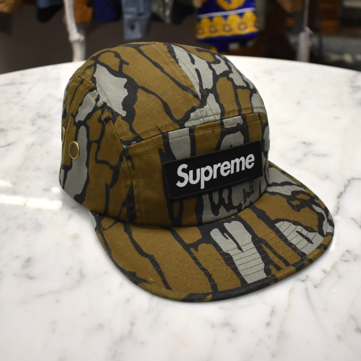 NWT Supreme Mossy Oak Camo Military Box Logo Camp Cap Hat SS25