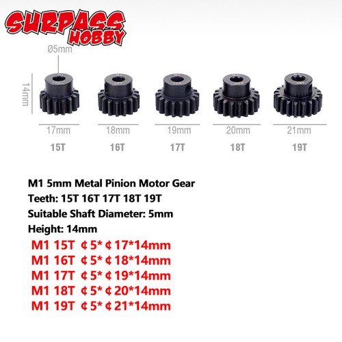 Metal Pinion Motor Gear 11T 13T 15T 17T 20T 21T 25T 27T 30T for 1/8 RC Car Truck - Picture 13 of 16