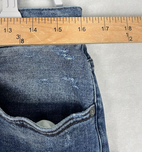 ARMANI EXCHANGE Men's Jeans 32 Blue Wash Slim Fit Destroyed Patchwork - Picture 5 of 17
