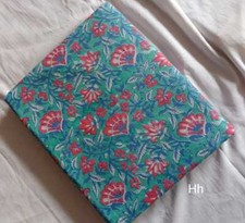 5 Yard Hand Block Print Handmade Cotton Indian Natural Sanganeri Print Fabric.