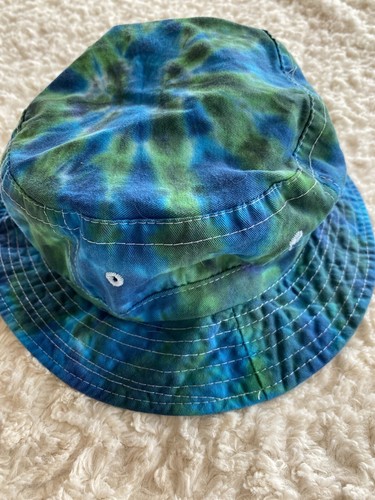 Boys Green Blue Tie Dye Bucket Hat Pool 