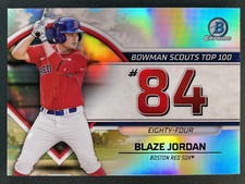2023 Bowman Chrome Blaze Jordan #BTP-84 Scouts Top 100 Refractor Red Sox