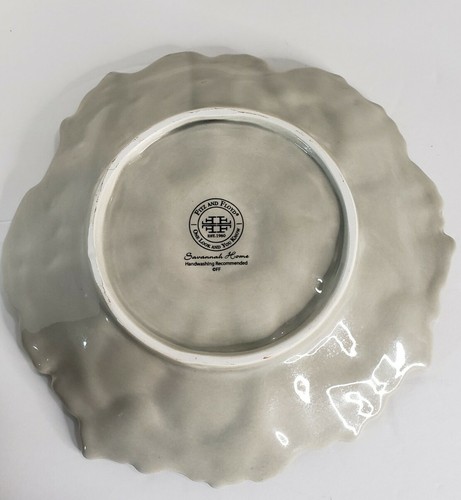 Fitz and Floyd Savannah Home Gray Grey Flower 8.5" Southern Decorative Plate NEW - Picture 5 of 5