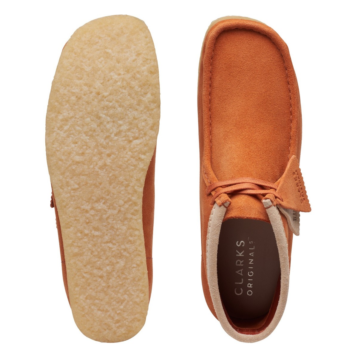 NEW 2023 MEN Clarks Wallabee Dark Tan Orange Suede limited