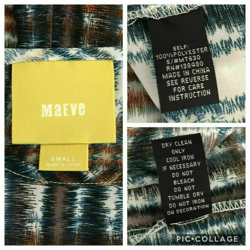 Anthropologie Maeve Blouse Womens S Plaid Slit Open Back AU - Picture 12 of 12