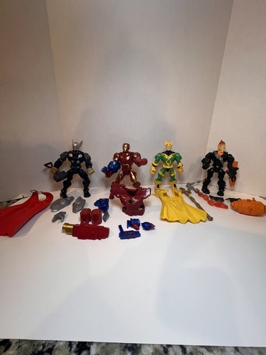 Hasbro Marvel Mashers Super Hero Ghost Rider, Loki ,Thor , and Iron Man Lot