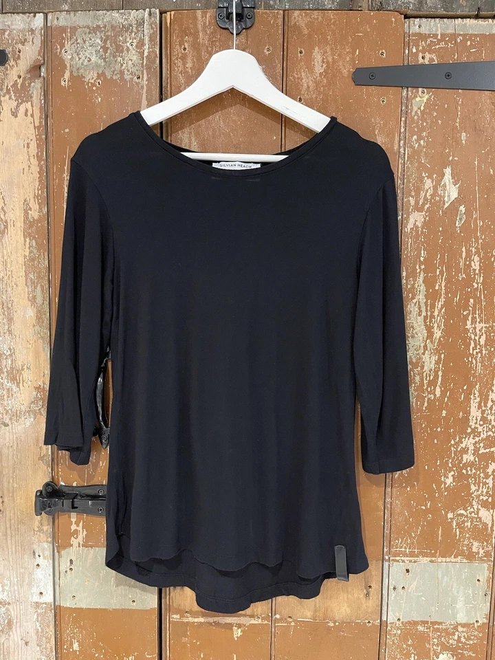 Silvian Heach by Lookiero Black 3/4 Sleeve Round Neck Stretch Women's 34in Chest - Image 3 of 4
