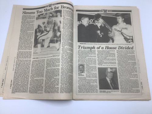 Giants win Super Bowl XXI Denver Broncos-Jan 26 1987-Newsday NY Newspaper - Picture 3 of 7