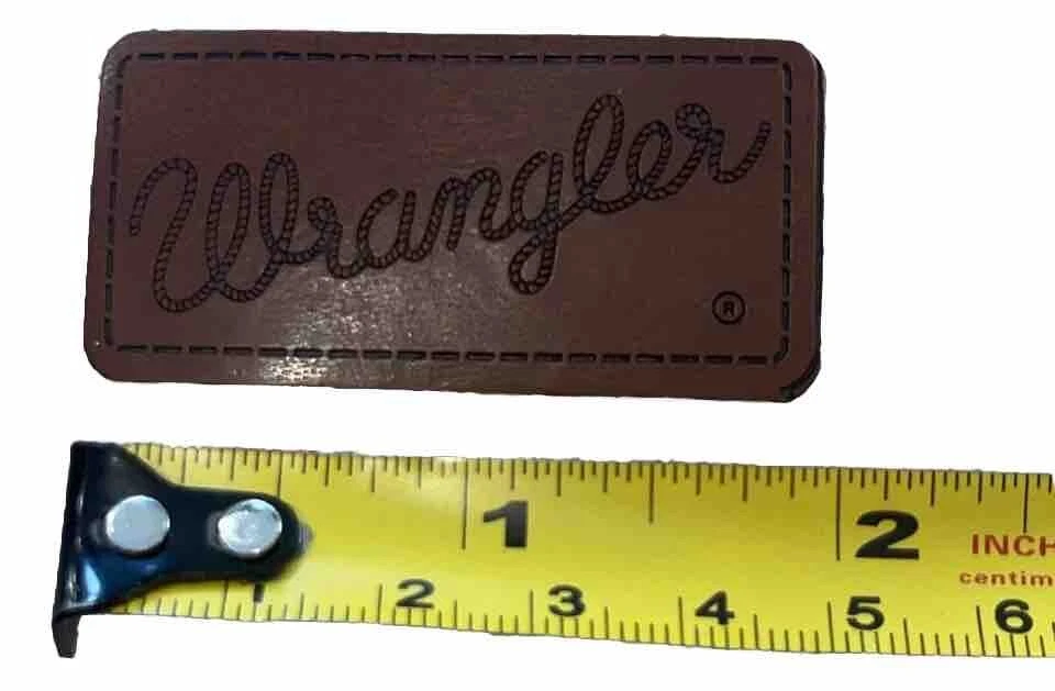 3 Wrangler Jeans Western Rodeo Faux Leather Patch Crafts Sewing Accessories - Image 3 of 4