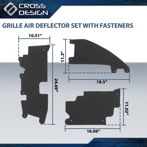 Fits 09-14 Ford F150 09-14 Raptor 3Pc Rad /Grille Air Deflector Set w/ Fasteners - Bild 3 von 12