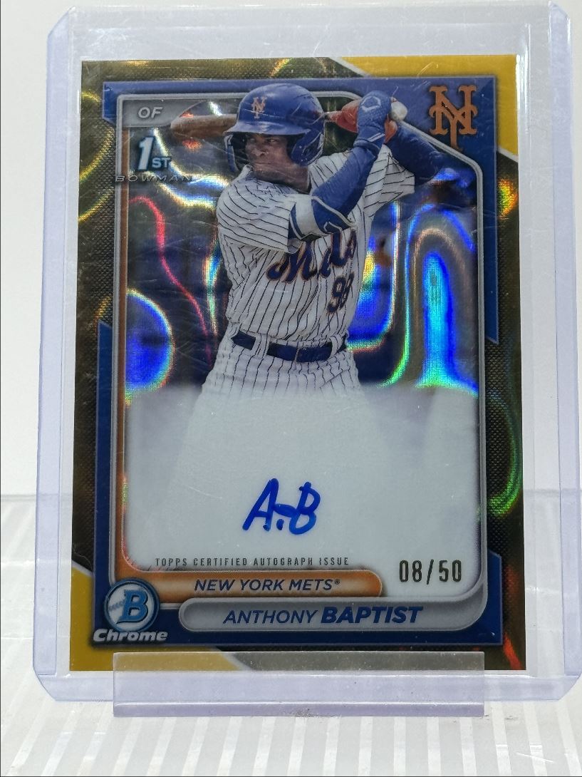 ANTHONY BAPTIST 2024 BOWMAN CHROME 1ST GOLD LAVA AUTOGRAPH AUTO /50 Q0301