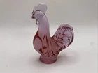 Fenton " Rooster " Chicken  Rosemilk I decorated 3"  Tall Figurine