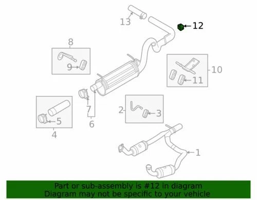 Soporte de tubo de escape OEM NUEVO 2007-2014 Ford E150 E250 E350 450 SD 7C2Z5260FA Foto 4 de 4