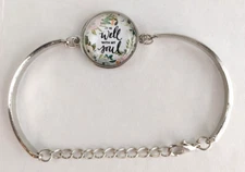 "IT IS WELL WITH MY SOUL" Silver tone  Adjustable Bracelet ~ 6.5" - 7.25" #20318