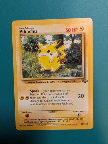 Pokemon Card 1999 Jungle Common Pikachu 60/64 NM