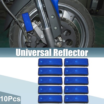 10 Pcs Universal Rectangle Shape Reflectors for Motorcycle Garbage Cans Blue