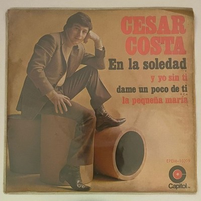 CESAR COSTA - EN LA SOLEDAD - 1970 MEXICAN 7'' EP PS WOL WEAR COVER