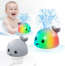 Baby Whale Bath Toy - Easy Charging Bath Toys for Kids Ages 1-3 Light up Bath Fo