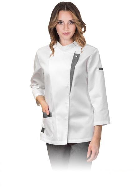 Veste de cuisine pour femme blanche à manches longues en coton taille M