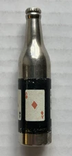 4 ACES Miniature Beer Bottle Cigarette Lighter Silver  by Ker Company-Vintage