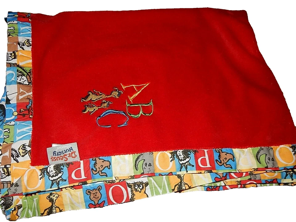 4D 30x40 Trend Lab Dr SEUSS ABC Alphabet Plush Baby Crib Blanket Cotton Binding - Image 3 of 4