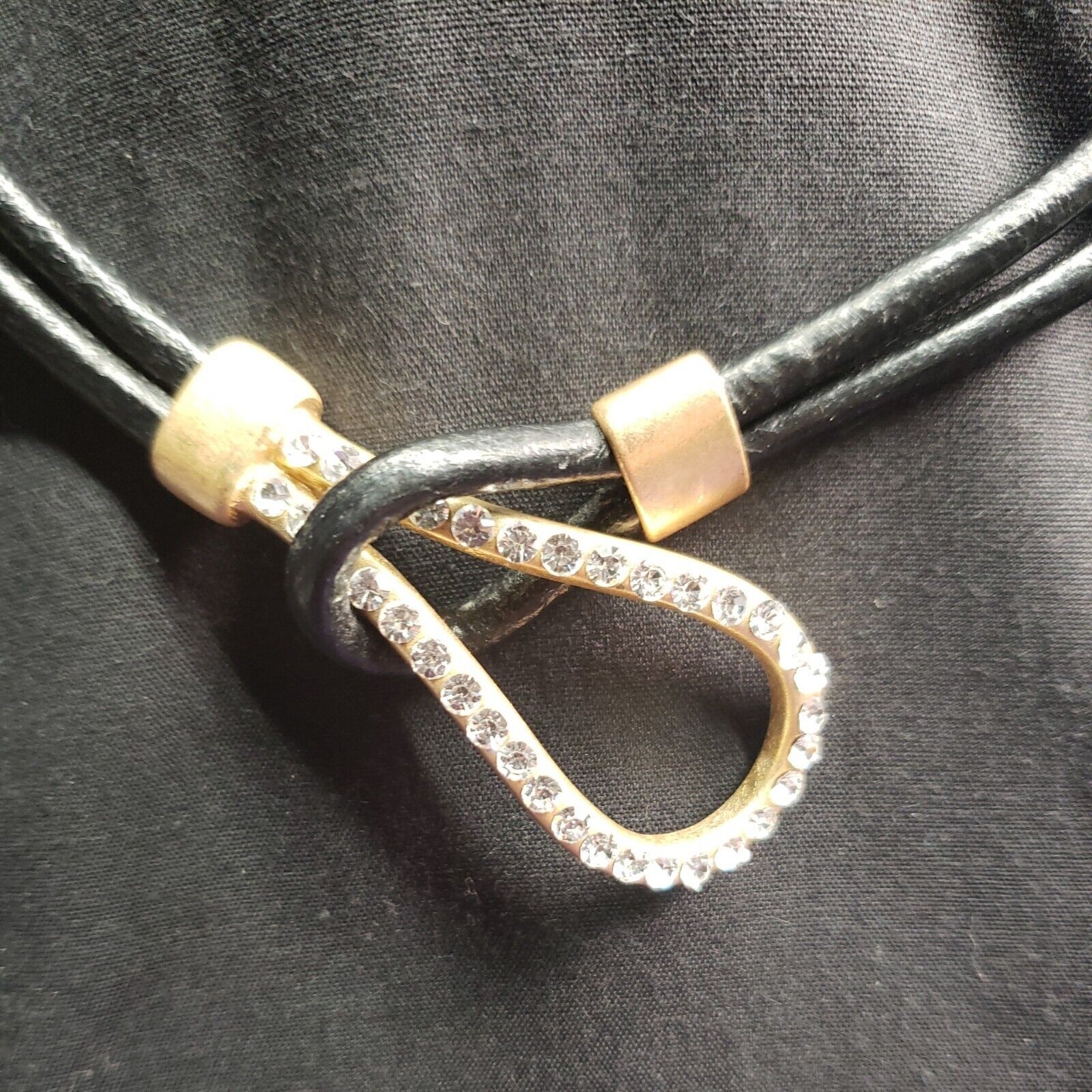 Unique Necklace Interlocking Front Rhinestone Tog… - image 3