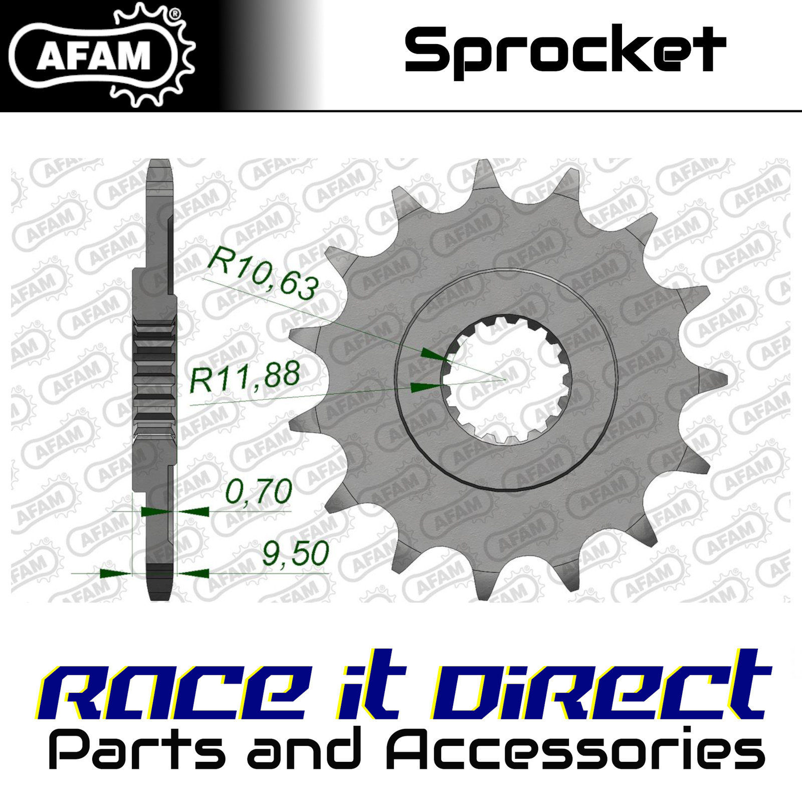 Sprocket for HM-HONDA CR 250 R Moto 2004 13T Front AFAM