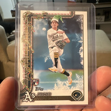 Topps 2025 Holiday Jacob Wilson Rookie RC Oakland Athletics #H4 Baseball Card. rookie card picture