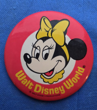 Vintage Walt Disney World Minnie Mouse 3.5” Celluloid Vintage Pinback Button