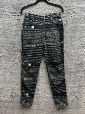 Vintage Moschino 90  s All Overprint Jeans Pants Size 30 in Black