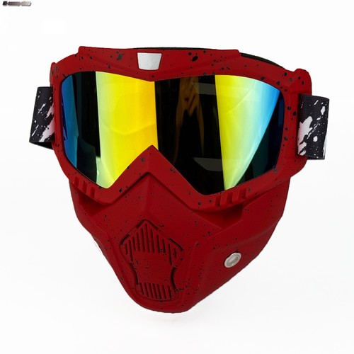 Motorcycle Goggles Motocross Detachable Face Mask ATV MTB Racing Safety Eyewear - Foto 1 di 19