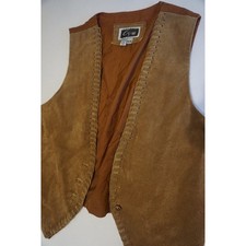 Vintage Men Suede Vest Bundle Global Identity Leather Whipstitch John Blair Tan