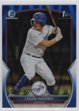 2023 Bowman Chrome Prospects Blue RayWave Refractor 34/150 Logan Wagner xb2